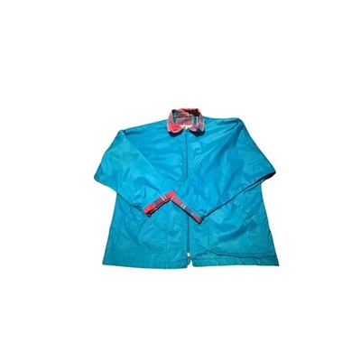 Misty Harbor Teal Plaid Lined Rain Jacket Women's Size Medium Water Repellent