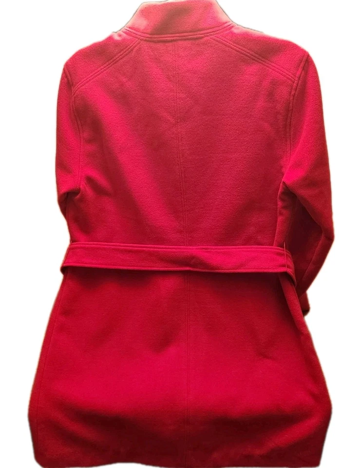 NWT Women's Chico's Red Wrap-style Coat Jacket Self-tie Belt Size S (Chico's 0) - Image 4 of 4