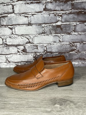 Freeman Free Flex Brown Leather Handsewn Loafers Dress Shoes Men s Sz 8M US/41EU