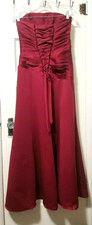 FLASH SALE NEW Alfred Angelo FORMAL Strapless LONG CORSET Dress 2 Small WINE RED