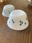 Vintage Federal Atomic Starburst Pair Of Glass Mixing Bowls Sold As A Pair VTG