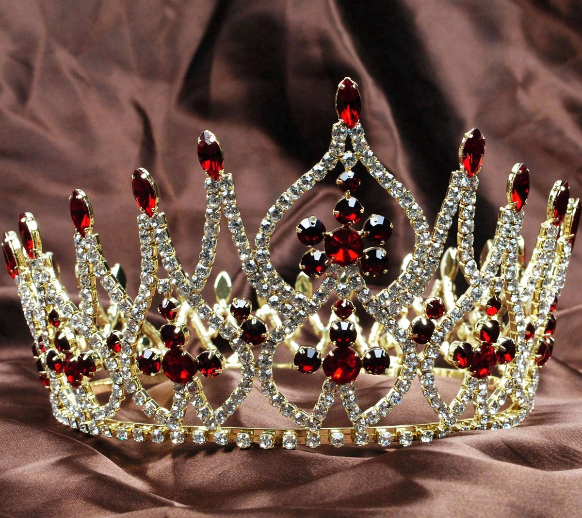 Beauty Pageant Crown Handmade Wedding Tiara Diadem Rhinestones