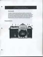 Nikon SLR F Camera Instruction Manual  Photocopy