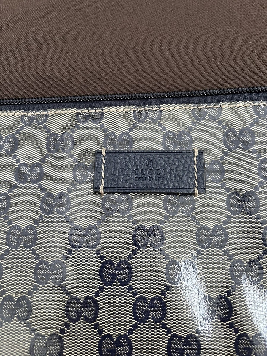 GUCCIハンドバッグ NWT 100% AUTH Gucci 278301 Crystal Monogram Messenger Bag Navy | eBay