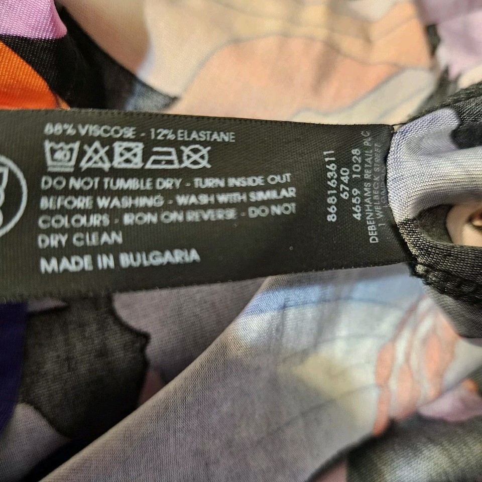 Collection by Debenhams Black Floral Halter Dress With Sash Size 20 eBay