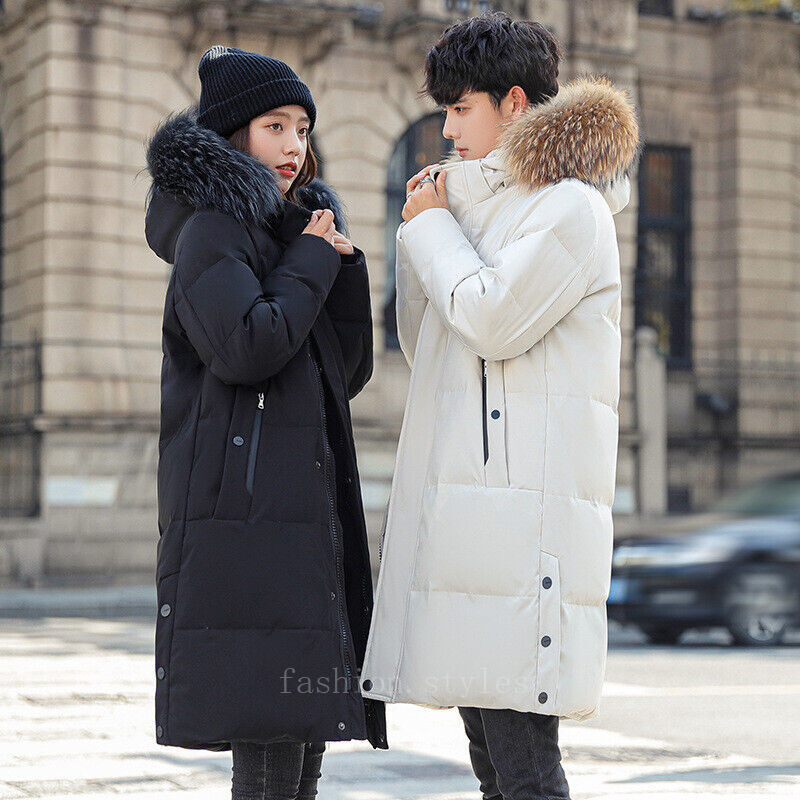 Winter New Long Big Fur Collar Thick Down Jacket Slim Fit Hooded