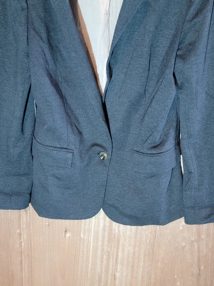 Cartonnier Chaqueta Blazer Mujer M Sencillo Pecho 1 Botón Hombrera Gris Foto 4 de 4