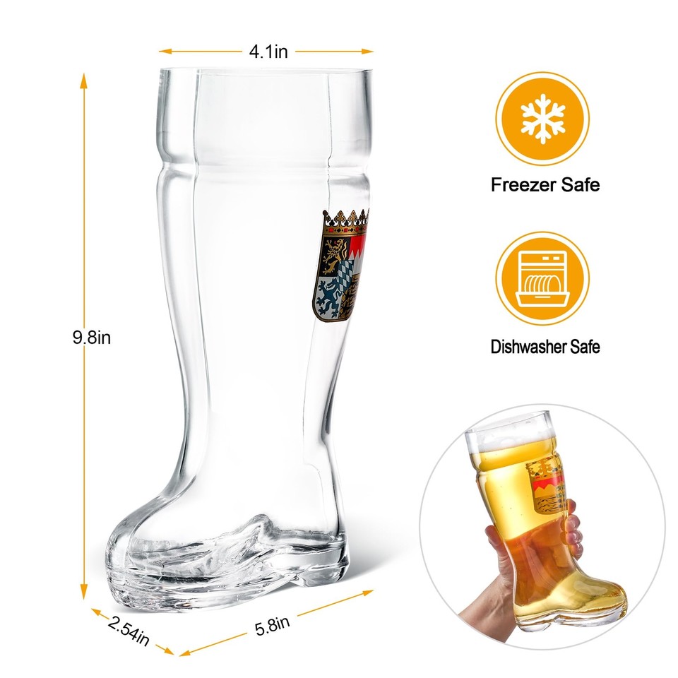 Das Boot Beer Glass for Oktoberfest 1.35 Liter Large Beer Mug Funny