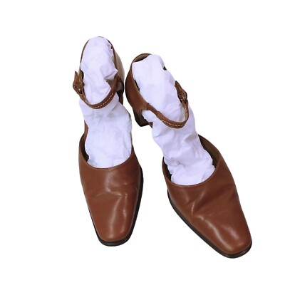 Easy Spirit Ankle Strap Heel Women-5.5 Stacked Block Heel Point