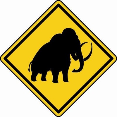 Sticker Attention Mammut 8 x 8 cm Car Sticker Sticker