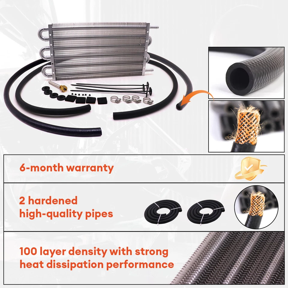Kit de montaje de enfriador de aceite de transmisión externa universal máximo de 6 filas Foto 4 de 4