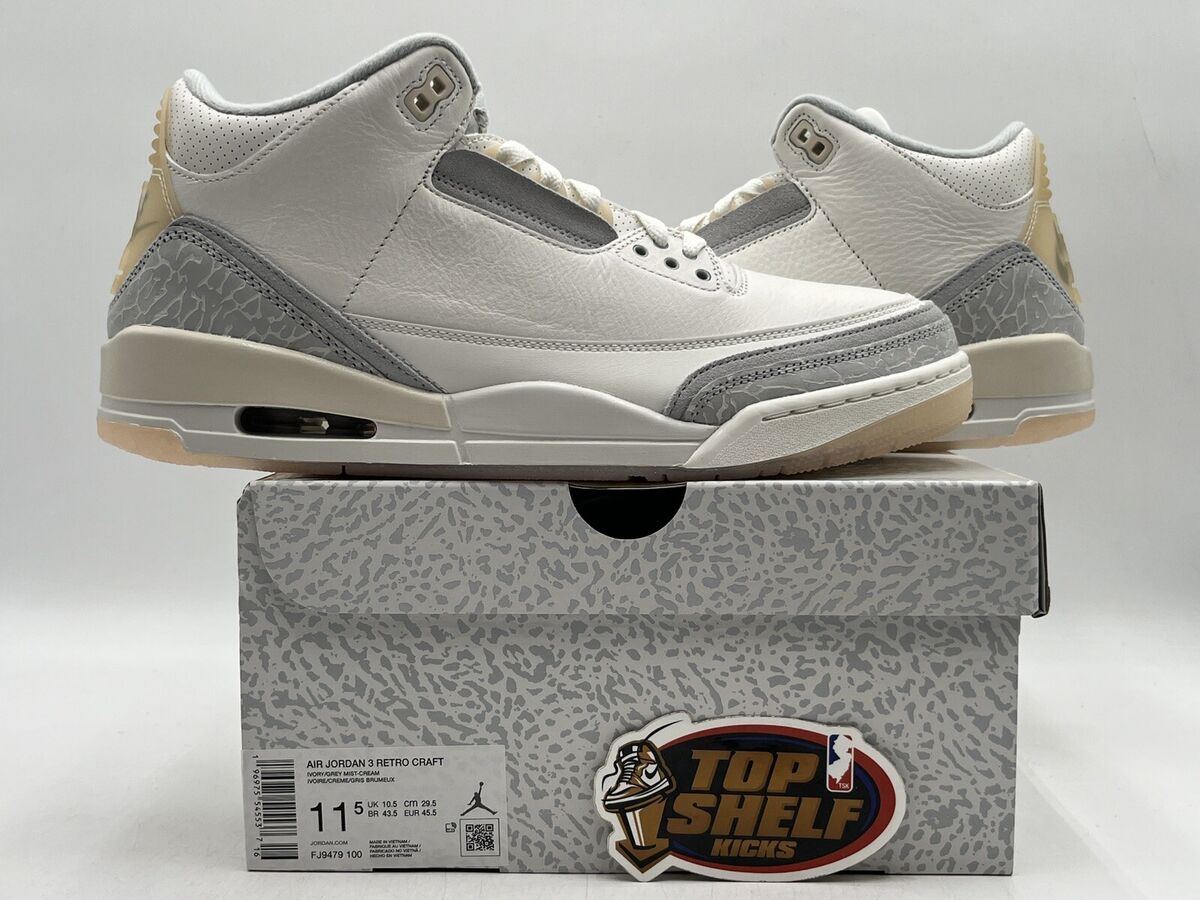 ★関税込★NIKE★AIR JORDAN 3 RETRO CRAFT スニーカー★25-31cm DS AIR JORDAN III 3 RETRO CRAFT AUTHENTIC Size 11.5 IVORY SE