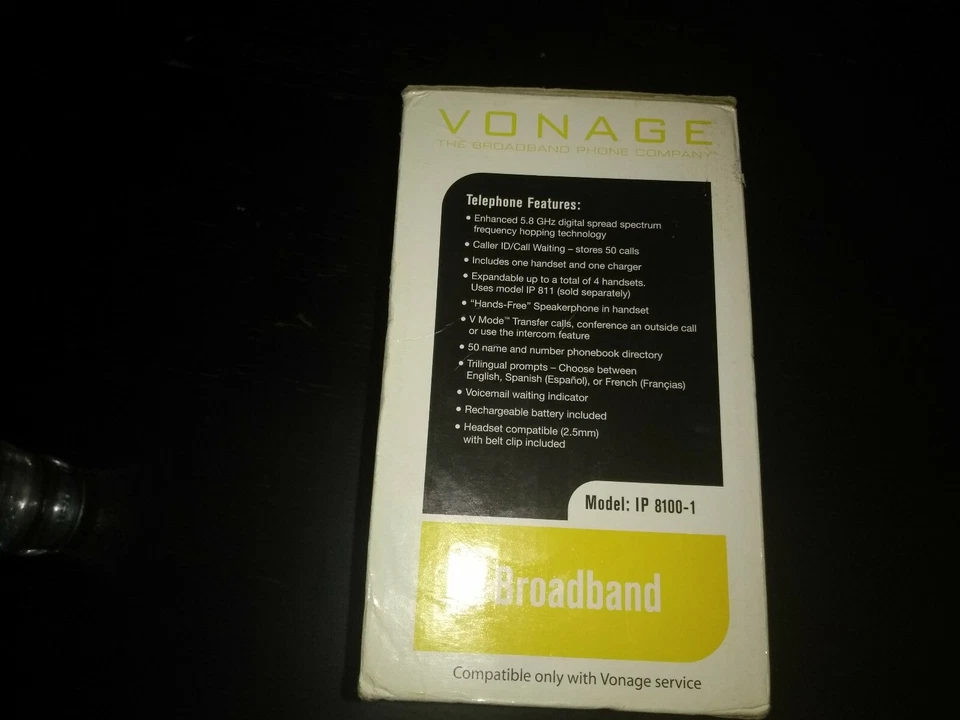 Vonage VTech IP 8100-1 Broadband Telephone System, Base & 1Handset - Image 4 of 4