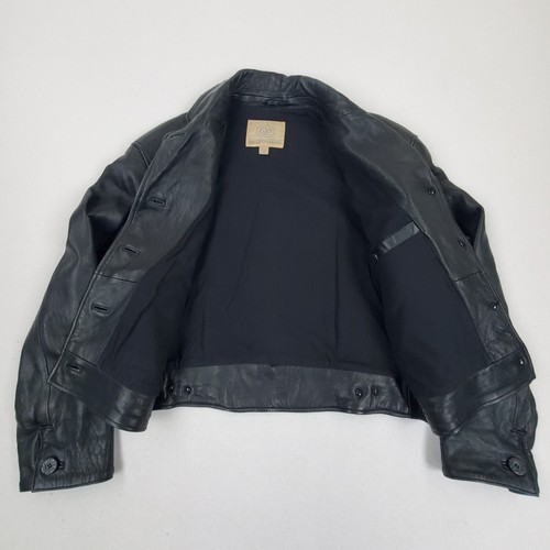Vtg 80s 90s Georgetown Design Womens Leather Short Jacket Soft Lambskin Black M - Picture 2 of 11