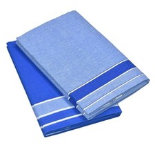 Men's Cotton Dhoti/Kerala Style Dhoti, 2.0 mtr  Anadha Blue  Grey, Pack of 2 