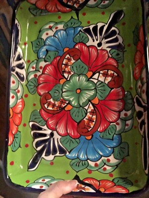 TALAVERA MEXICAN POTTERY - RECTANGULAR SERVING TRAY  ***FREE FREIGHT***