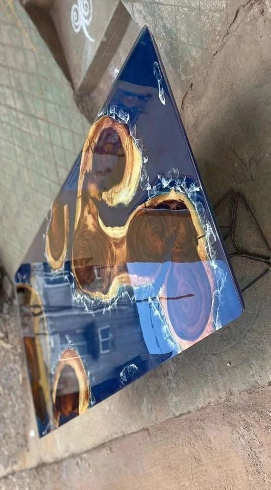Coffee Table Top Made Of Natural Epoxy Resin, Blue River Table, Resin Tables - Image 3 of 4