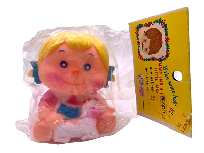 A Little Angel Toy Co. Vintage 70's Mary Had A Little Lamb Baby Toy Doll New