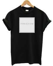 Freedom Box T-Shirt Text Grafik Logo Hipster Surfer Marke Bekleidung Kleidung Swag