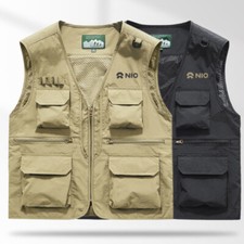 Men Casual Waistcoat Multi-pocket Vest Workwear Outdoor Sleeveless Vest Jacket