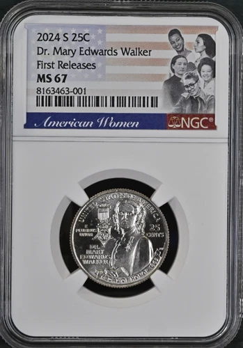 2024 S 25C Dr. Mary Edwards Walker Woman Quarter NGC MS 67 FR