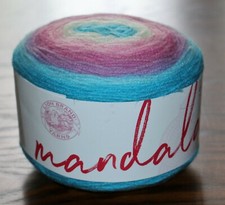 Mandala Liger Yarn Pink Blue 590 yds 5.3 oz Light 3 Lion Brand 100 Acrylic NEW