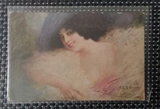 GUERZONI illustrator postcard - woman