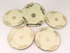 5 Vintage Homer Laughlin Virginia Golden Rose Bread & Butter Plate USA