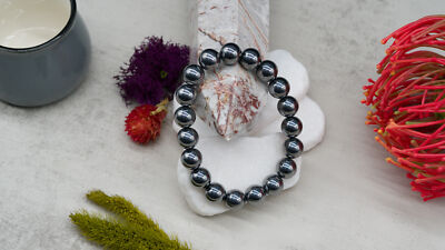 Lightweight Metal Jewelry Terahertz Crystal Bracelet Silver