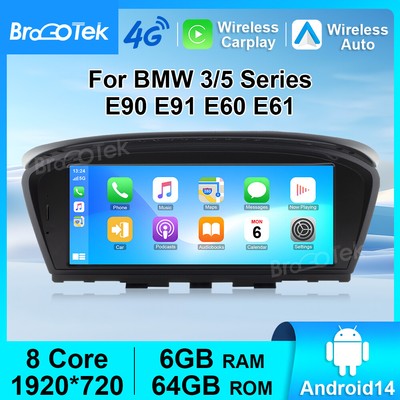 8.9'' Android 14 64GB Auto GPS Navigation CarPlay Für BMW E60 E61 E63 E90 E91 CCC