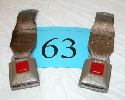 93-95 Camaro Firebird Beige Tan Rear Seat Belt Buckles  NICE PAIR