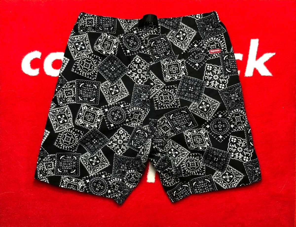 新品在庫 Supreme - Supreme bandana belted shorts 黒 Lの通販 by