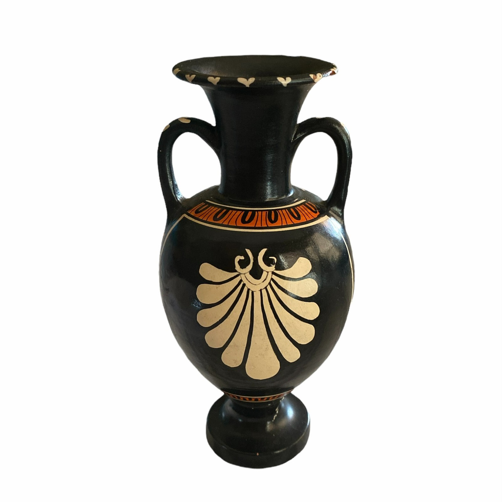 Greek Art Pottery Mini Vase Urn Signed by D. Vassilopoulos Red Clay