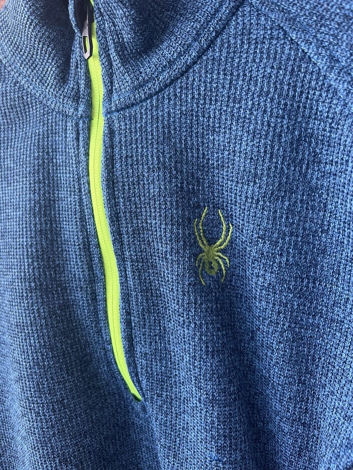 SPYDER Crew Neck azul térmico/verde elétrico - Imagem 3 de 4