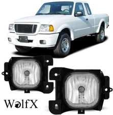 Pair Clear Lens Fog Lights Assembly For 2004-2005 Ford Ranger Front Bumper Lamps