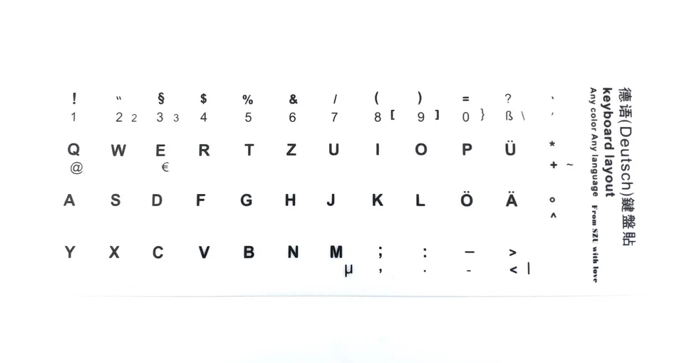 DEUTSCHE 48 Tasten Weiß Tastaturaufkleber Aufkleber für Notebook, PC Computer - Bild 3 von 4