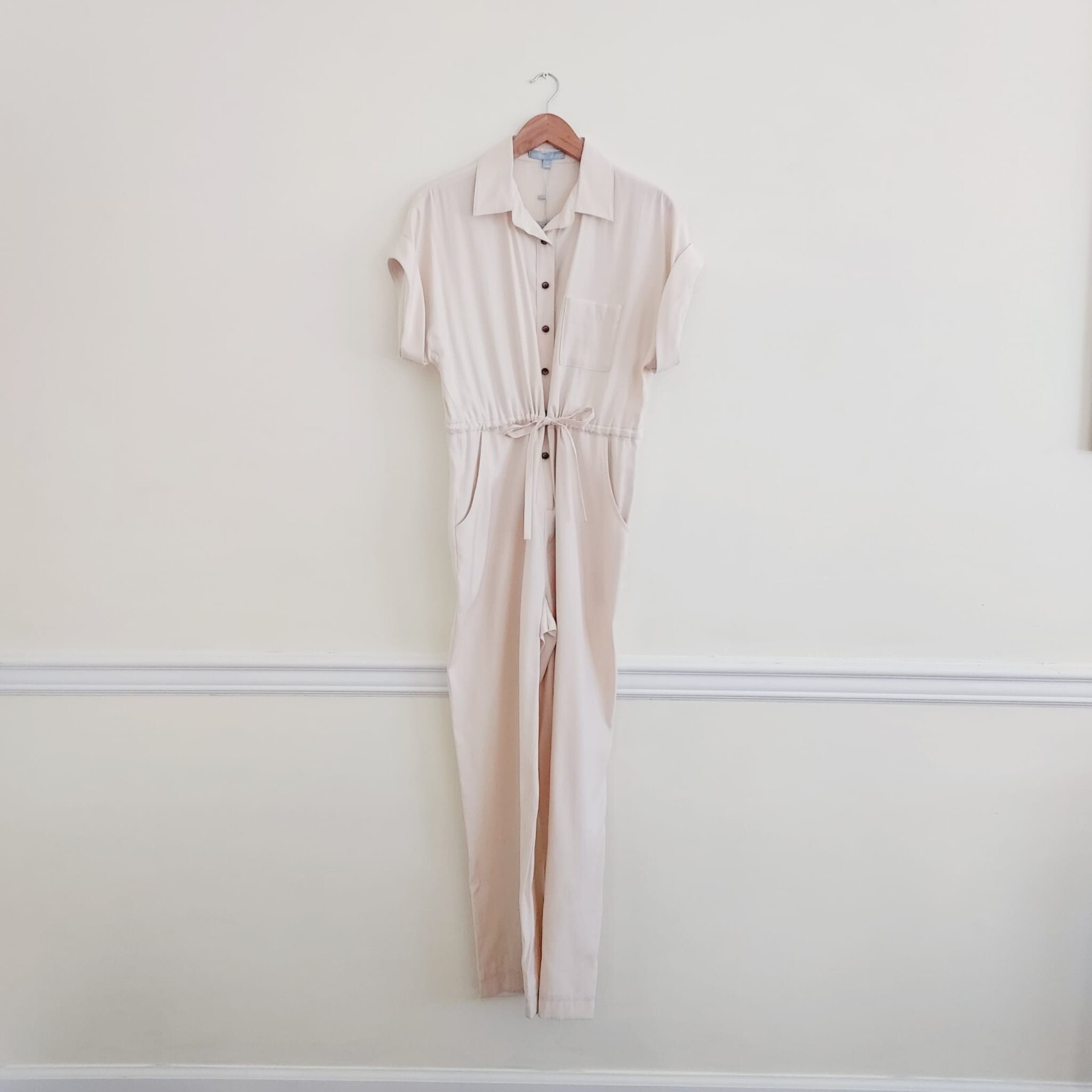 Sz 6  | ANTONIO MELANI $189 Aubrey Jumper Roll Sleeve Button Front Viscose NWT
