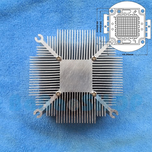 Square 90x90x50mm Aluminium Heat Sink f 20W 30W 50W 100W LED Lamp Light Bulb COB - Picture 3 of 6