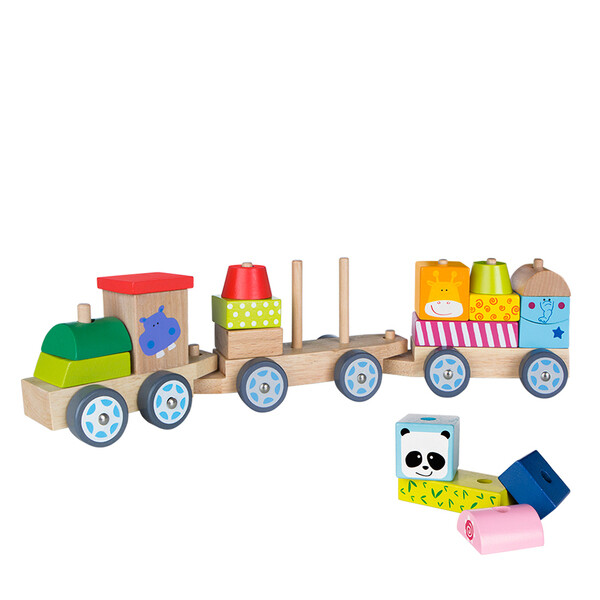 Woomax-Tren Madera Preescolar Zoo +18M