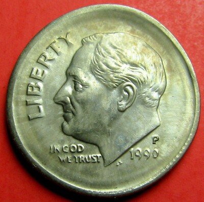 1996-P Large BROAD STRUCK D/S ROOSEVELT DIME ERROR ~ 5c Size ~ BU UNC