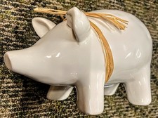 Piggy Bank Ceramic White