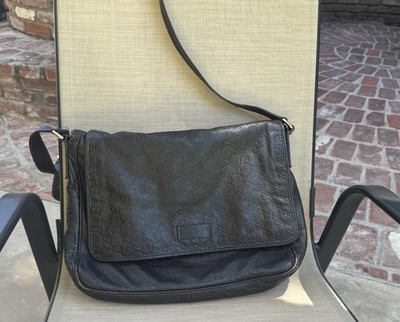 GUCCI Guccissima Messenger Bag Crossbody With Matching Guccissima Zip Wallet