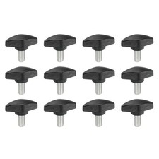 12 Pcs M8 x 16mm Tee Thumb Screws, 35mm Width Carbon Steel Tee Wing Knobs Screws
