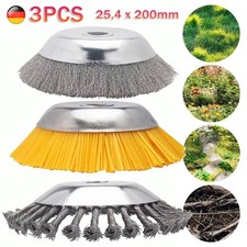 Unkrautbürste 25,4x200mm Profi Wildkrautbürste Freischneider für Rasentrimmer DE