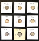 Mercury Dimes  Lot Of  9  1918D, 1919S, 1934D, (2)1937, 1938, 1939, 1944, 1945S