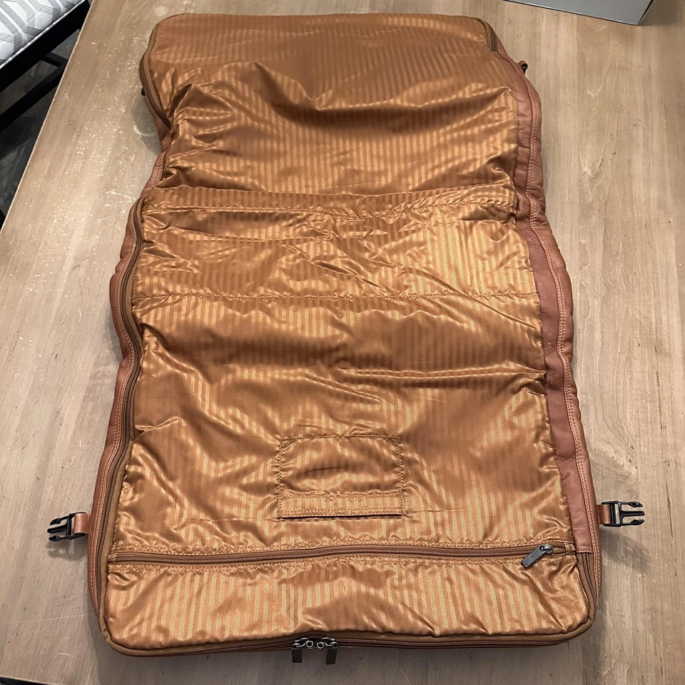 Juego de equipaje de viaje de lona de mano bolsa de ropa de cuero Claire Chase tostado Foto 3 de 4