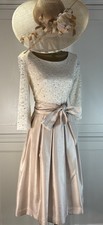 Eliza J UK 12 Cream Gold Dress Wedding Mother of  Bride Groom Guest Races Cruise
