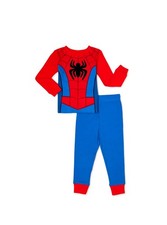 Marvel Spiderman 2PC Long Sleeve Tight Fit Cotton Costume Pajama Set Boy Size 2T