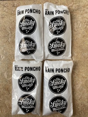 Official Ole Smoky Moonshine Whiskey Logo Rain Poncho X4
