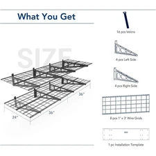 2-Pack FLEXIMOUNTS 2x6ft Garage Shelving Wall Shelf Wall Rack Black WR26B